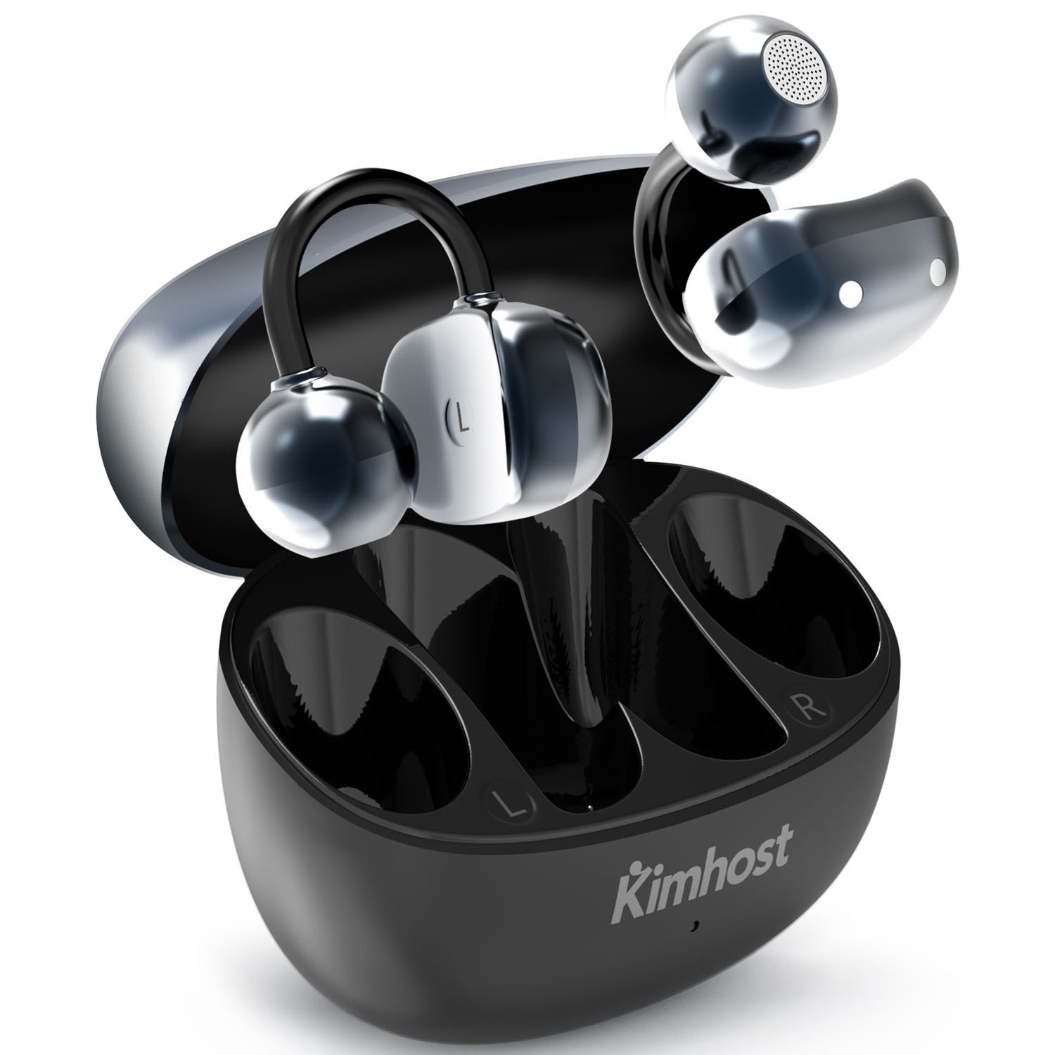Kimhost Open-Ear Earbuds Wireless Clip-On Headphone IPX7 Bluetooth 5.3 Earphone