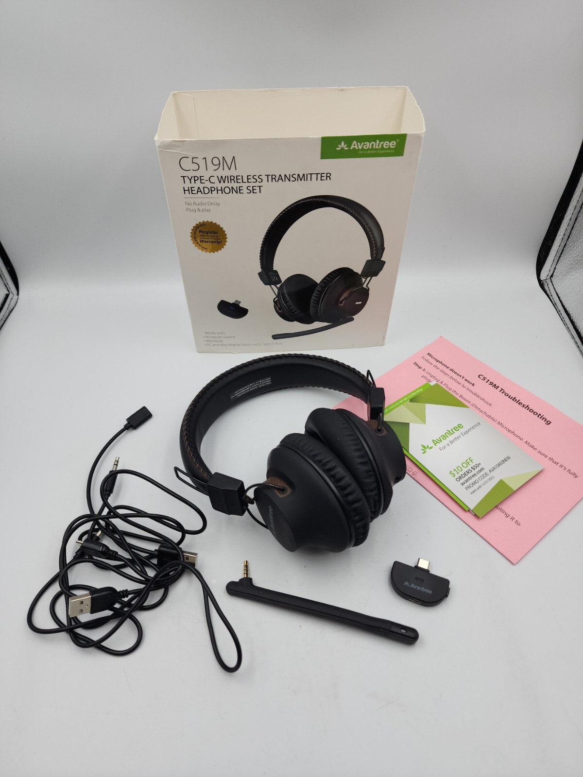 Avantree C519M PNP Noise Cancelling Gaming Headset W/ Microphone -NO DELAY USB-C