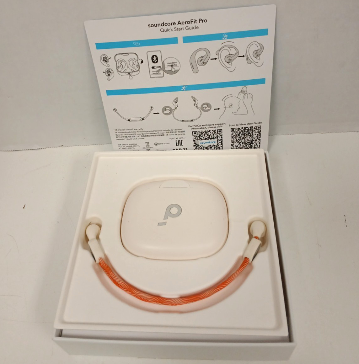 Soundcore AeroFit Pro Open-Ear True Wireless Earbuds, White *FOR PARTS*