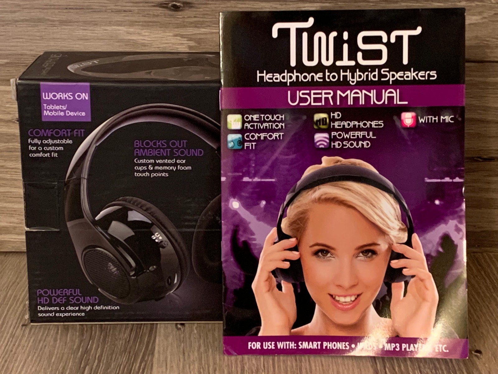 HD Twist Headphones 2 Speakers~ Headphones & Speakers in One Brand New