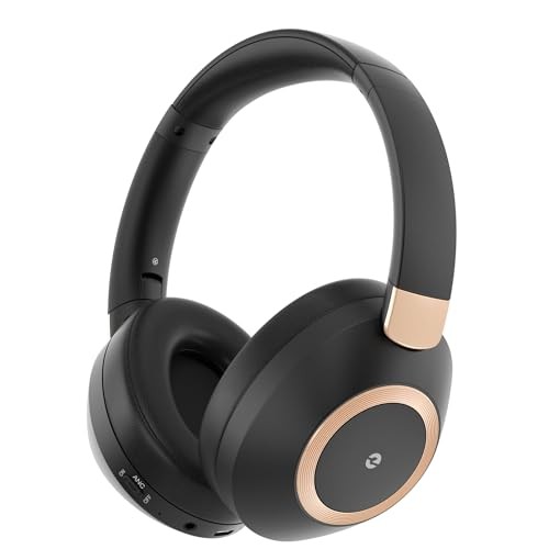 Active Noise Cancelling Headphones, 100H Playtime Headphones Wireless Black