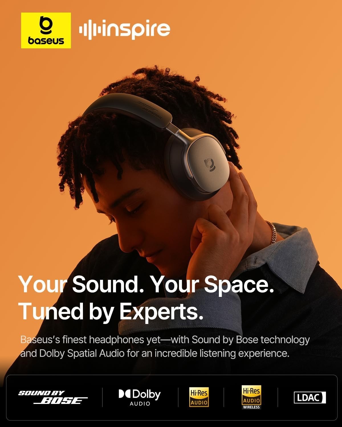 Baseus Inspire XH1 Adaptive Active Noise Cancelling Headphones, Sound by BOSE