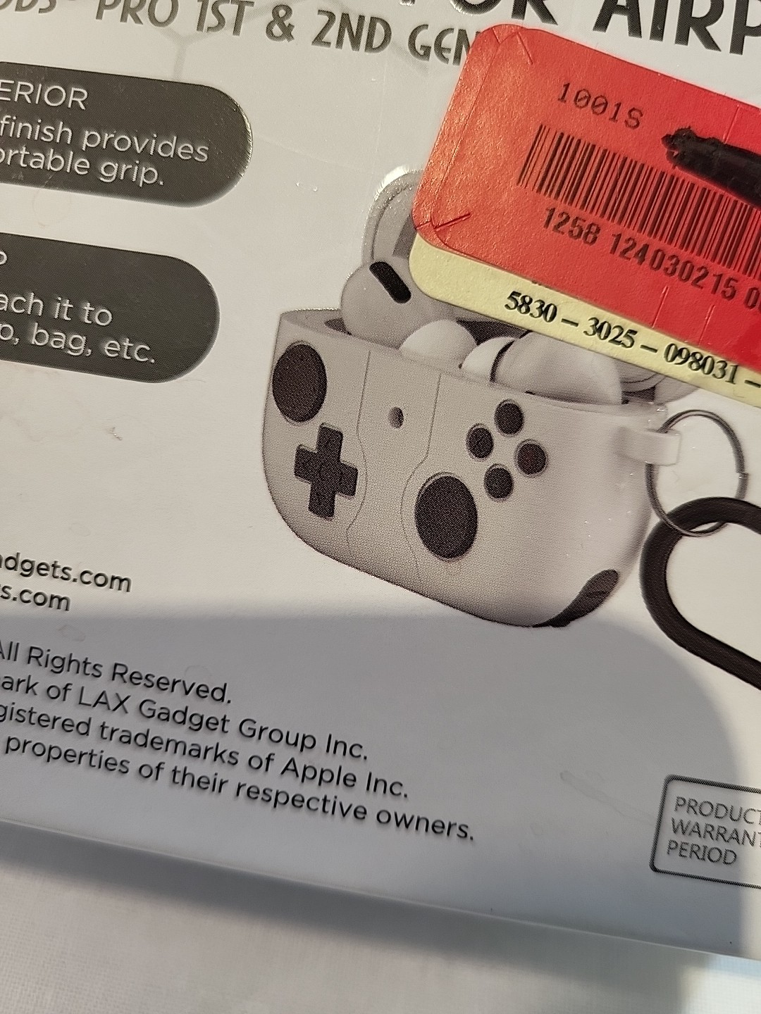 Lax Brand Carrying Case For AIRPODS, Looks Like Video Game Controller, NEW