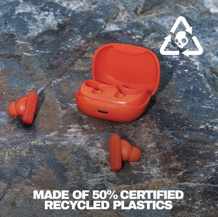 New Skullcandy Smokin’ Buds Wireless Earbuds Bluetooth Headphones Flame Red A9