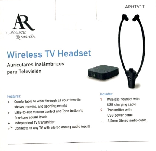 ** Lot of 2 ** Acoustic Research MySound Wireless TV Headset ARHTV1T – New