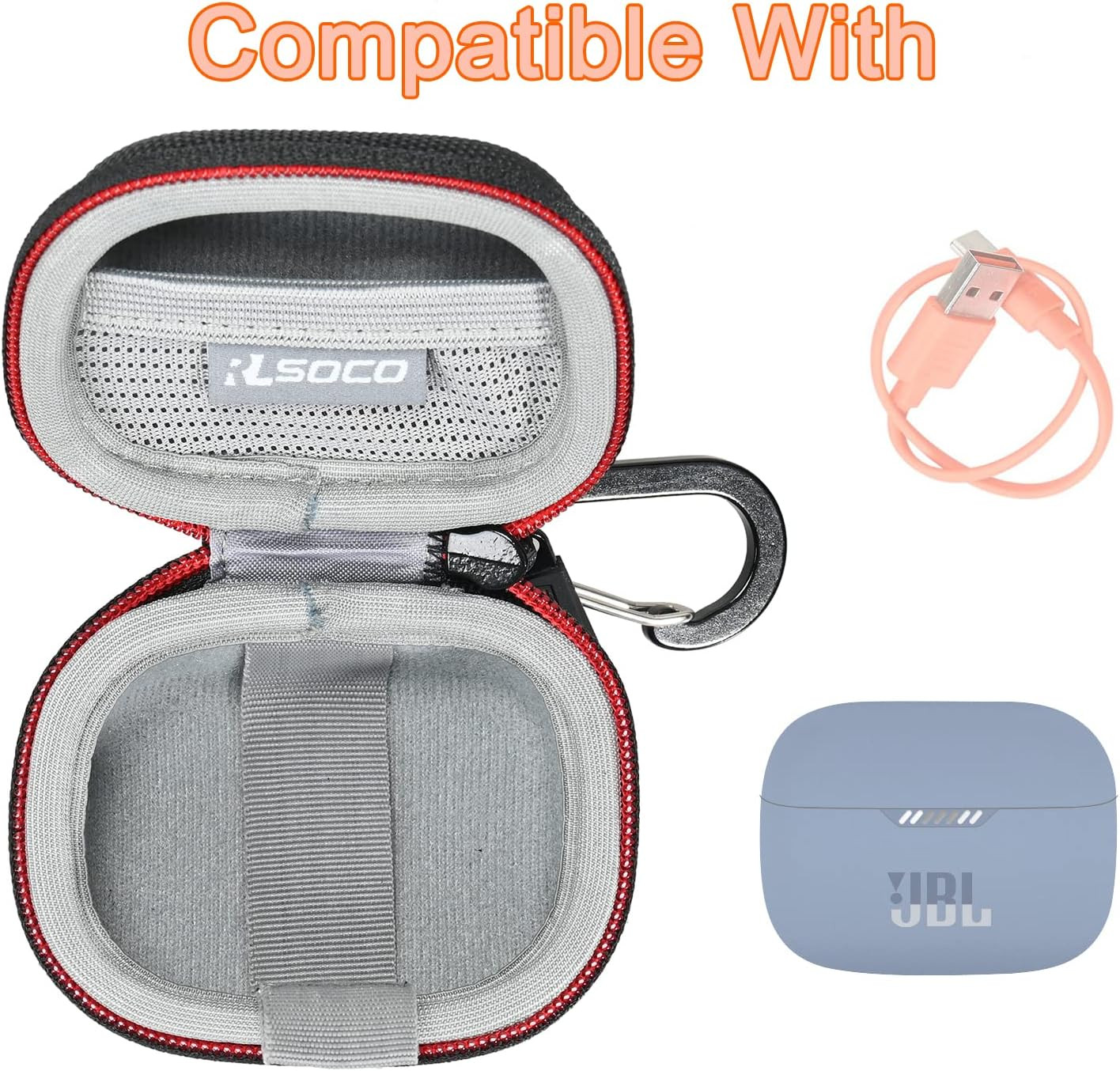 Carrying Case for JBL Vibe Beam/Vibe Beam 2/Tune 230NC TWS/Vibe 200TWS/Tune 130N