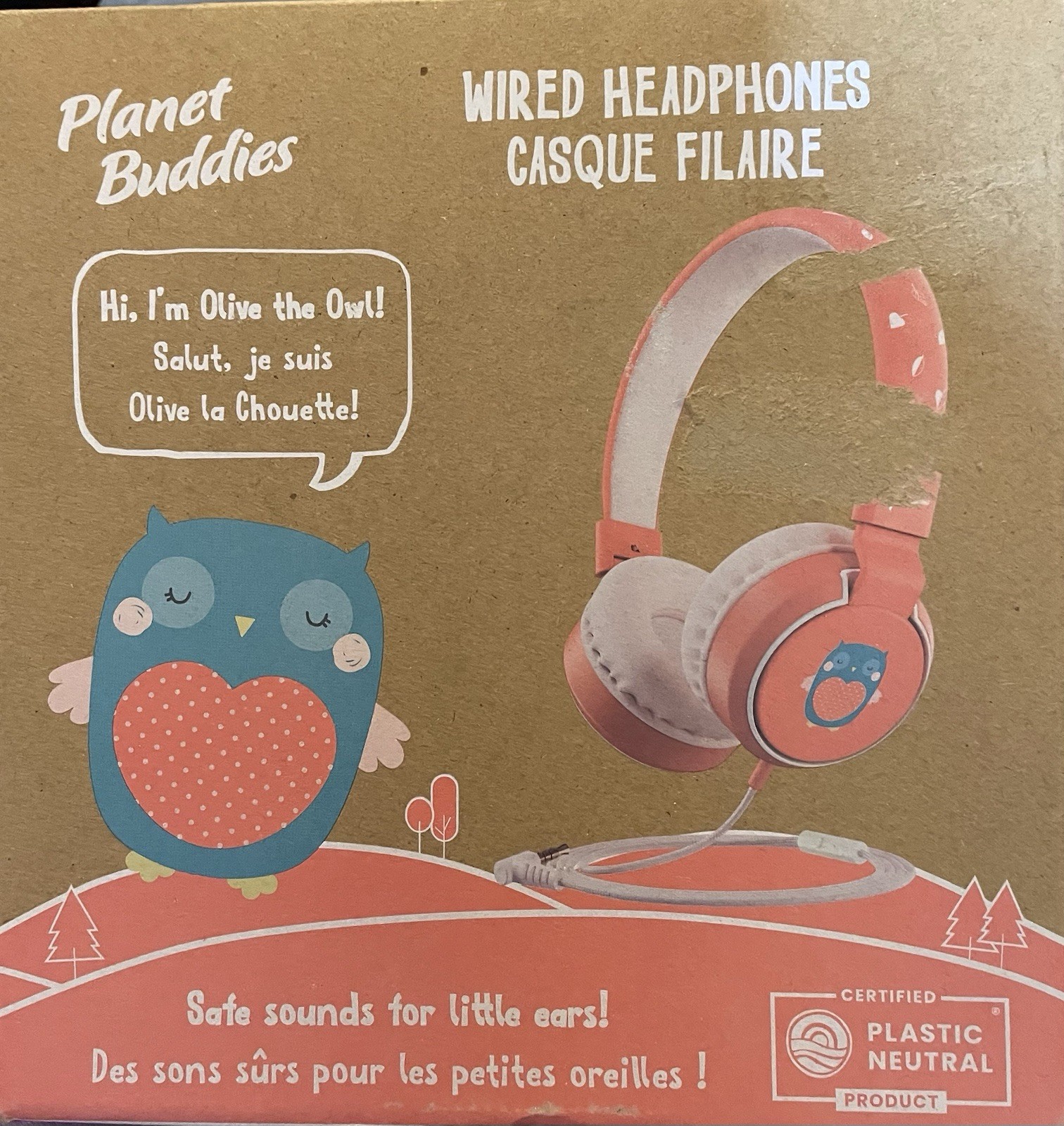 Planet Buddies Wired On-Ear Headphones V2 – Olive Owl