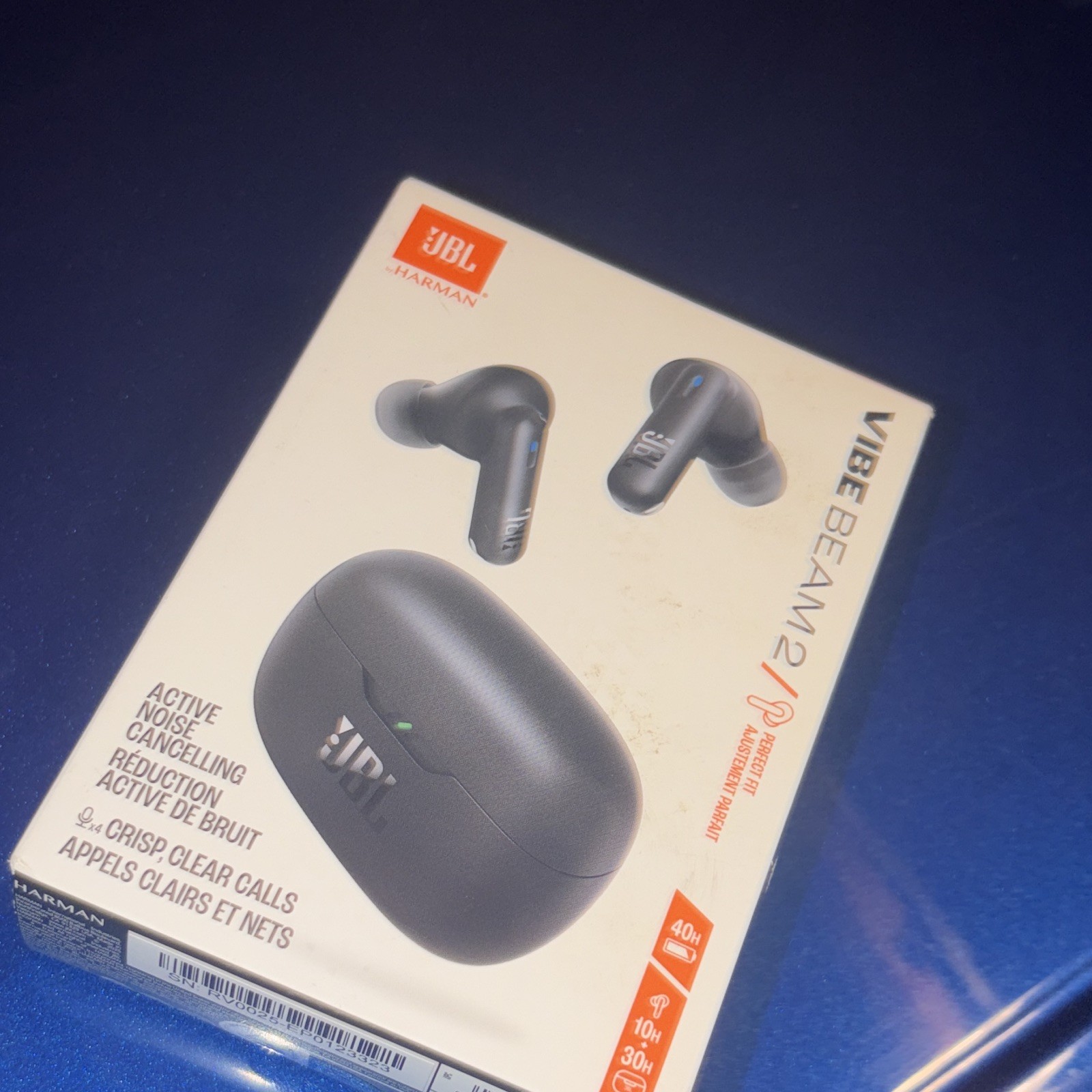 JBL Vibe Beam 2 True Wireless In-Ear Bluetooth Earbuds w/ ANC, Black Case
