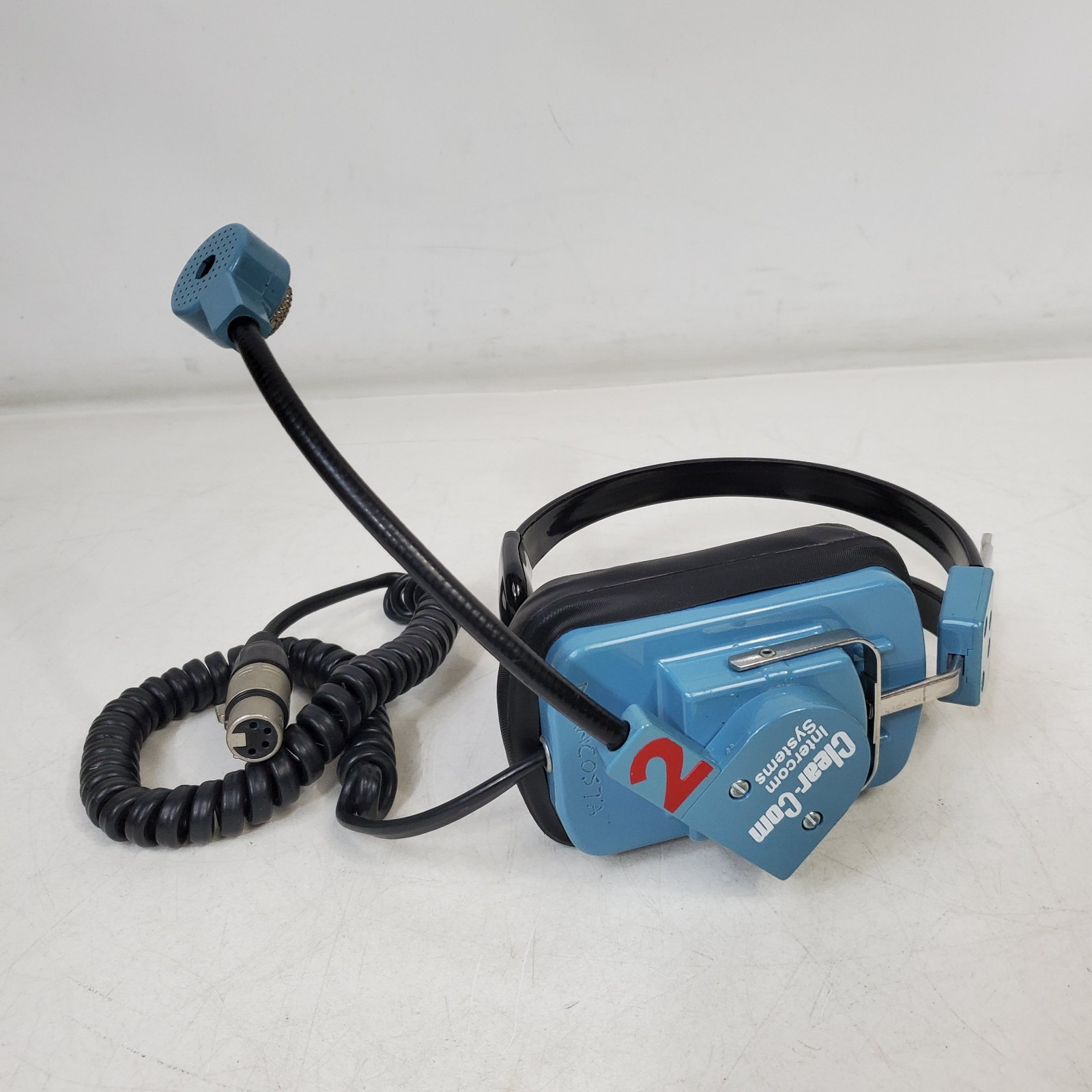 Vintage Clear-com Blue Single Muff Production Headset 4-Pin Female XLR