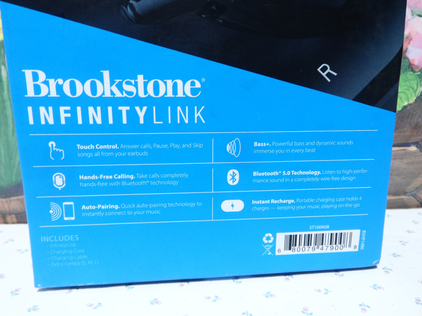 INFINITY LINK True wireless earphones w/Charging Case/Black/Brookstone