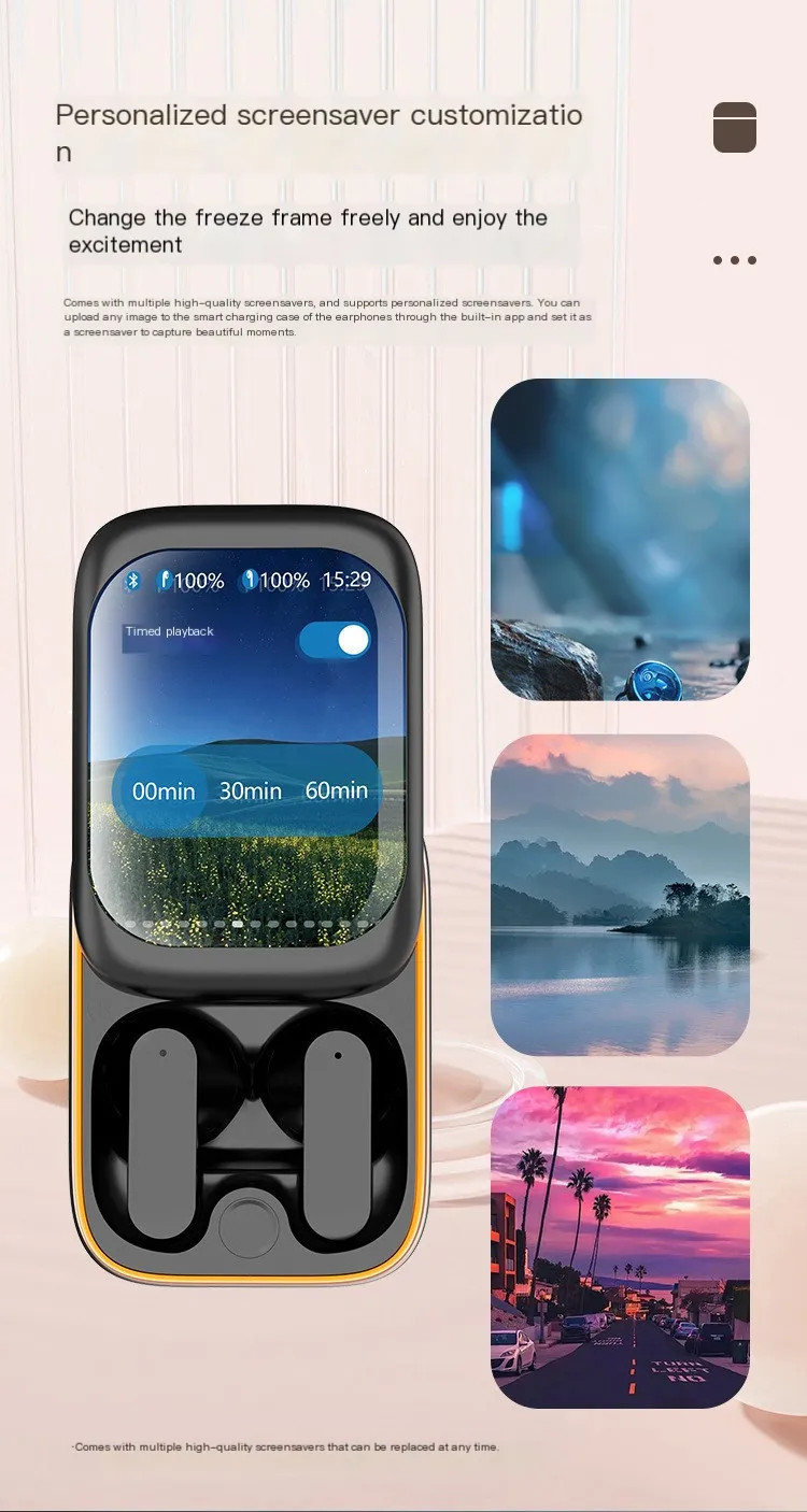 Slide-out True Wireless Bluetooth Touch Screen Headphones For Android IOS