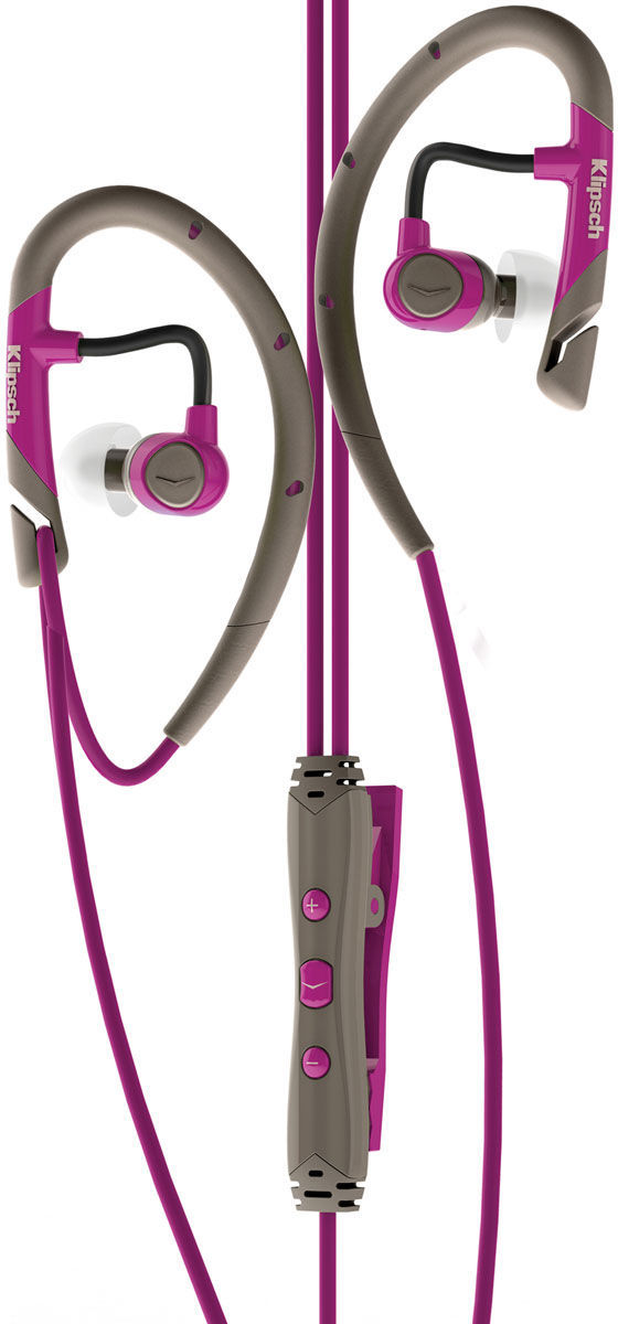 Klipsch Image A5i Sport Earbuds Magenta 3 button remote