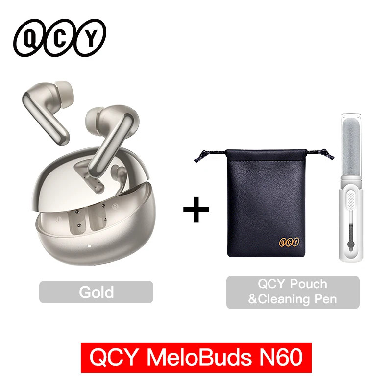 QCY MeloBuds N60 Wireless Earbuds Bluetooth 6.0 Hybrid ANC LDAC 45Hrs