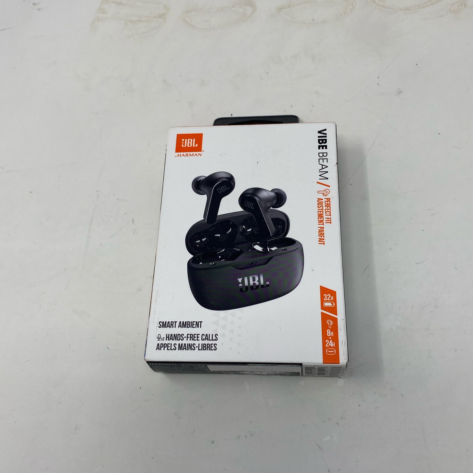 JBL Vibe Beam True Wireless Earbuds – Black, Deep Bass, 32H