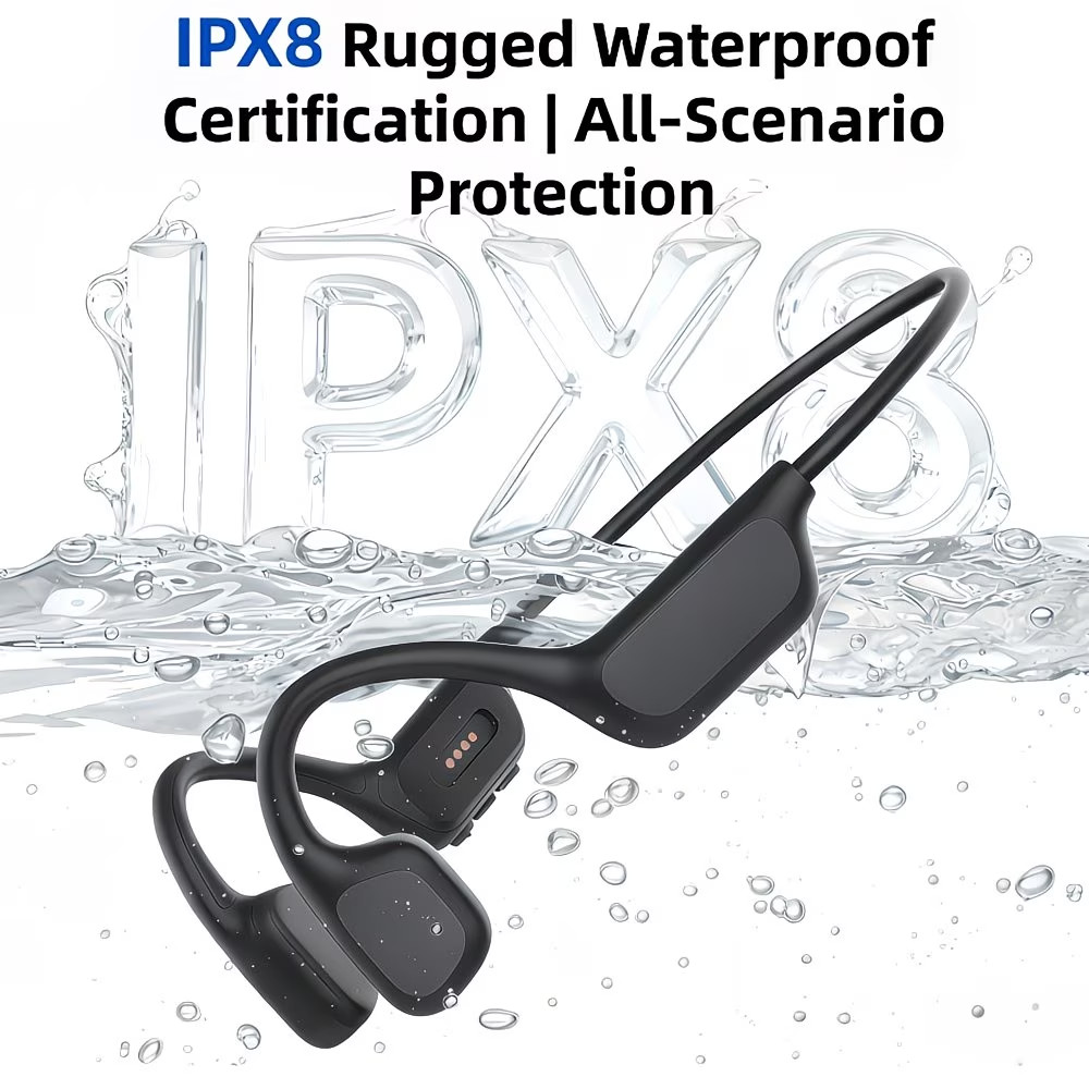 IPX8 Waterproof Bone Conduction Earphones 32GB MP3 Bluetooth 5.4 S10 Headphones