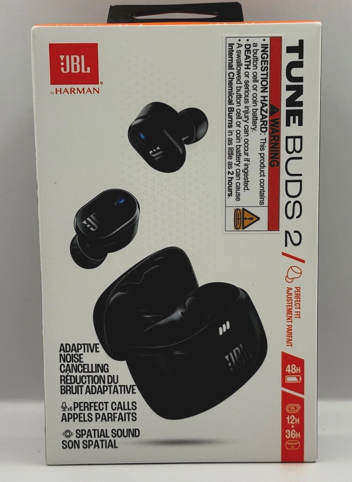 JBL Tune Buds-2 True Wireless Earbuds – Black Noise Cancelling(JBLTBUDS2BLKAM)
