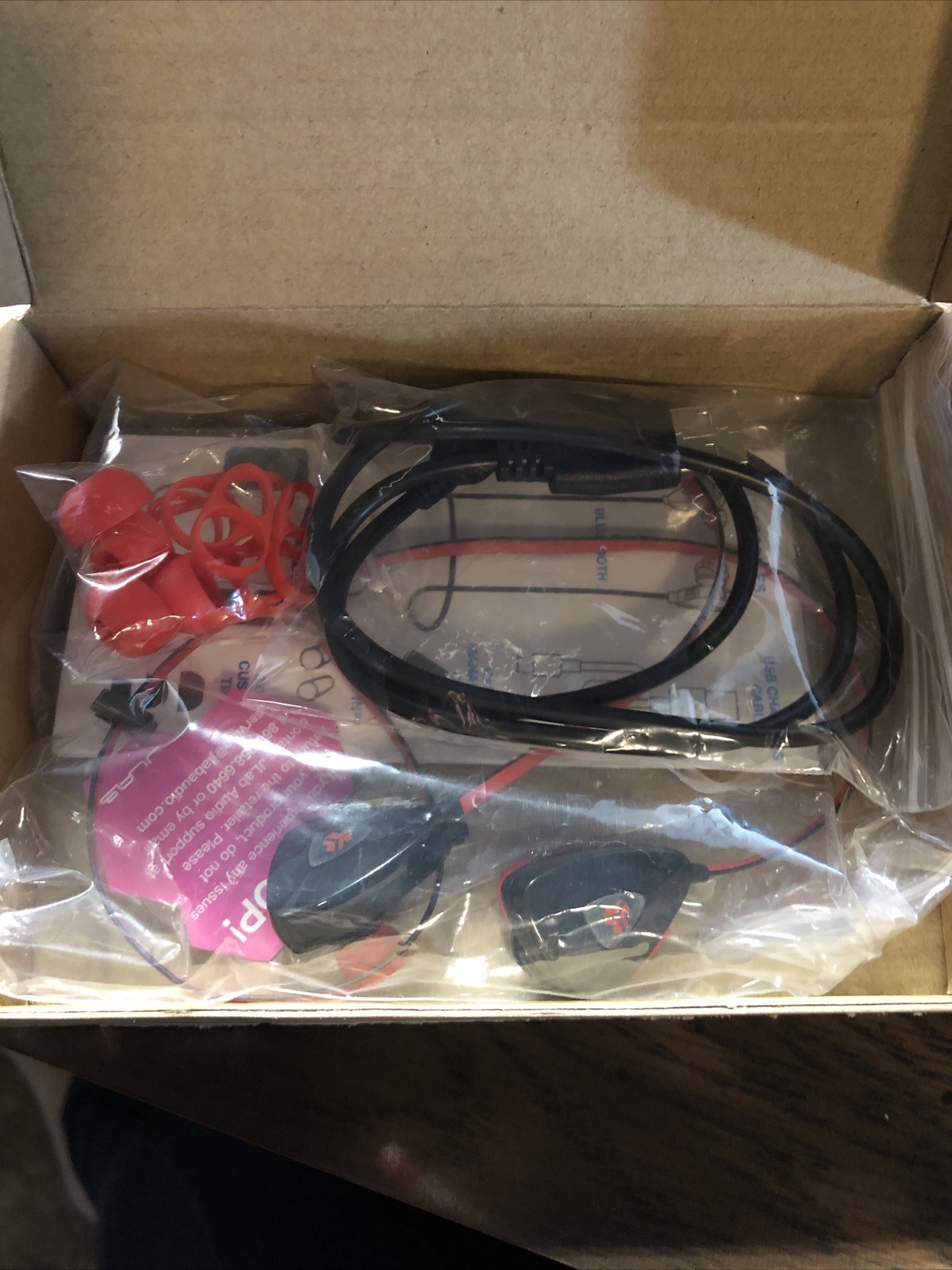 JLab Wireless GO Sport Bluetooth Wireless Sport Earbuds – Black/Red