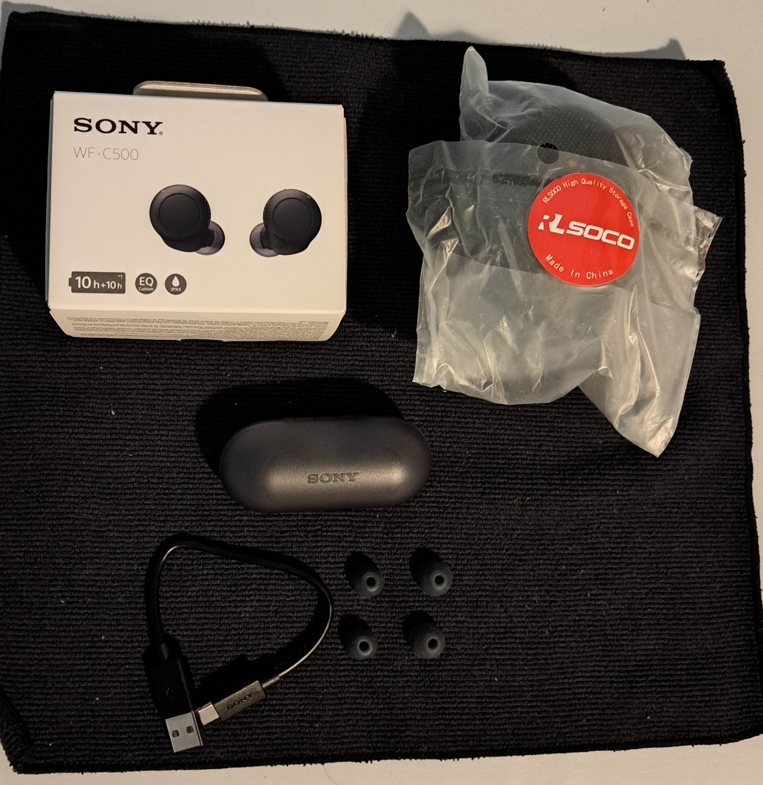 Sony WF-C500 Earbuds Wireless Bluetooth In-Ear Open Box Black Read Description