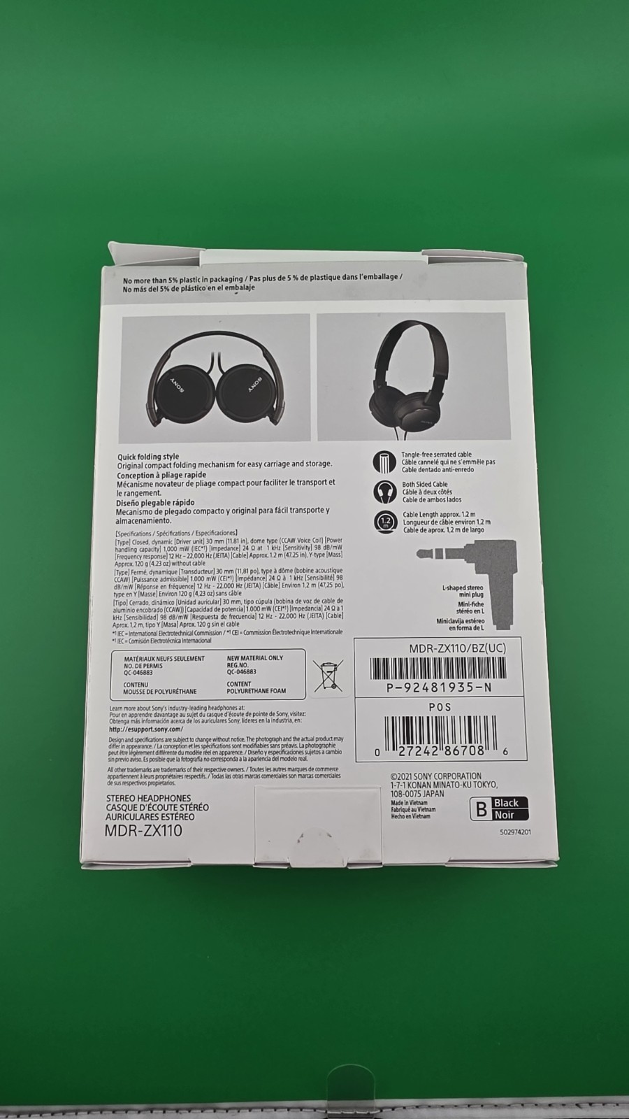 Sony MDRZX110 Monitor Headphones – Black