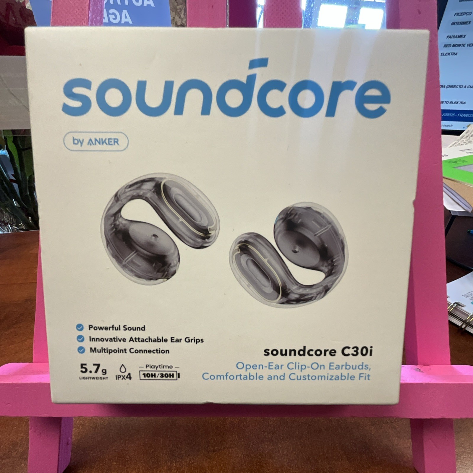 soundcore C30i Open-Ear Clip-On Earbuds Bluetooth Attachable Grips Black