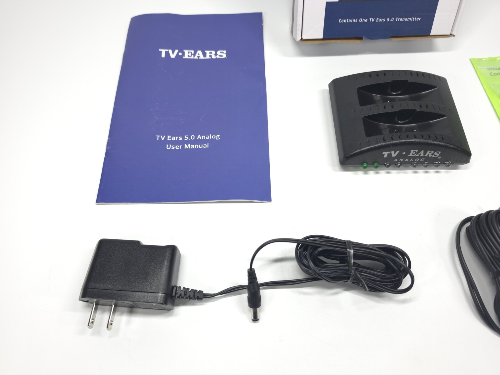 TV Ears Wireless Hearing 5.0 Dual Analog Transmitter Dual Charger Base