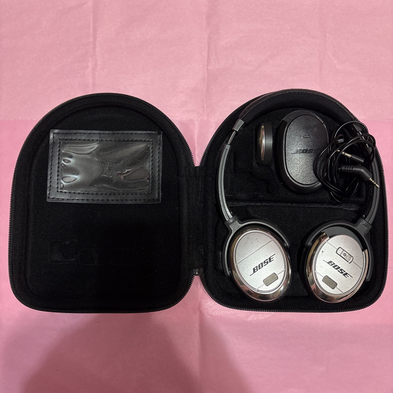 Bose QuietComfort 3 QC3 Noise-Cancelling Headphones, Black and Silver