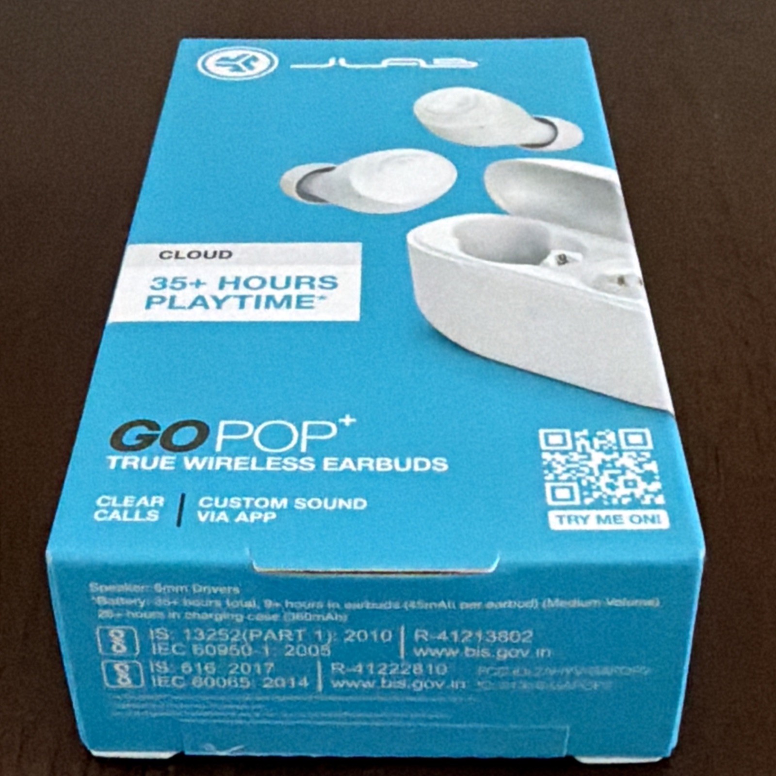JLab Go POP+ True Wireless Bluetooth Earbuds CLOUD WHITE 35+ Hours NEW SEALED