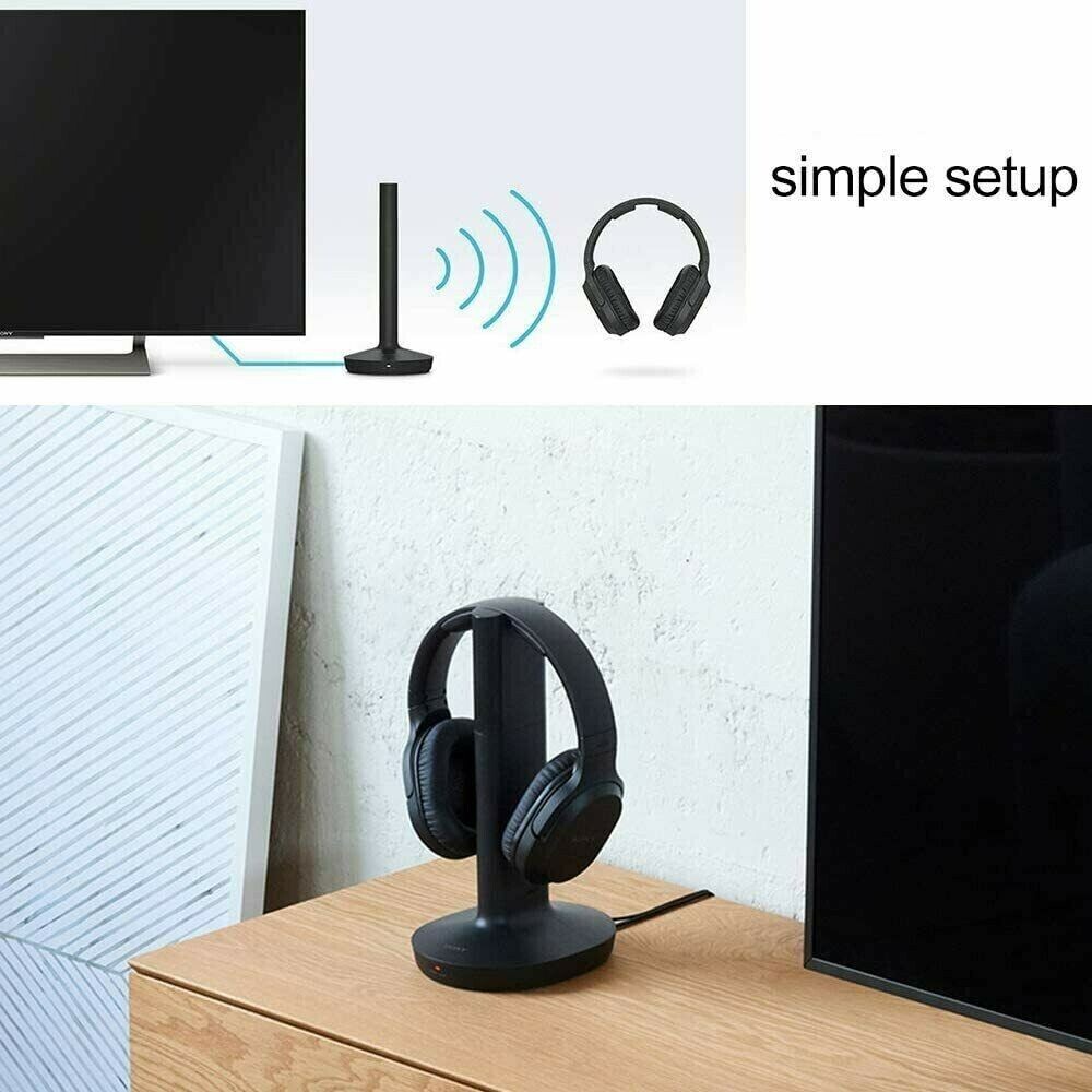 Sony WH-RF400 Wireless Home Theater Headphones Black for Watching TV.