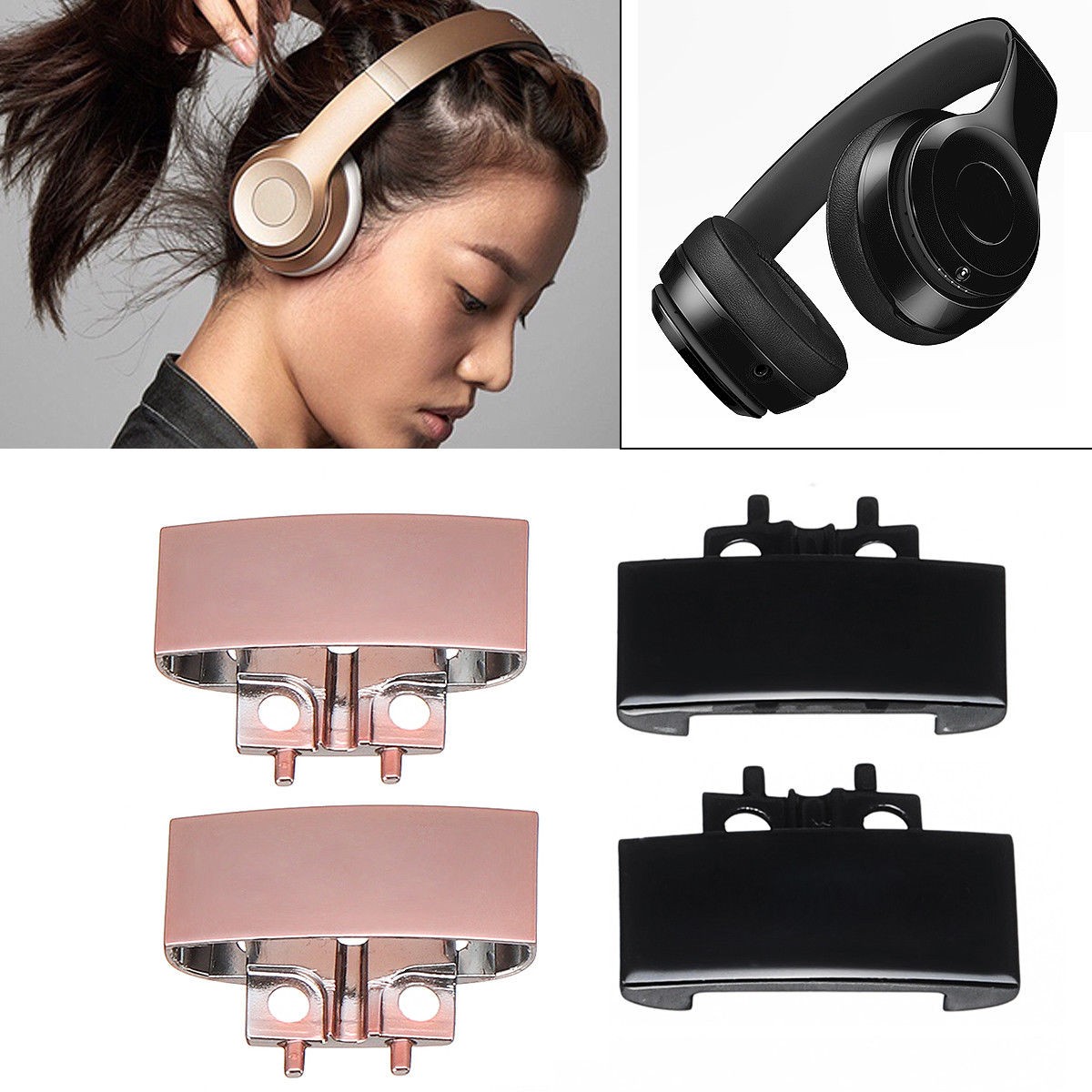5 Colors Replacement Steel Headphone Hinge Clip Covers For Solo 3 Fix Elastic