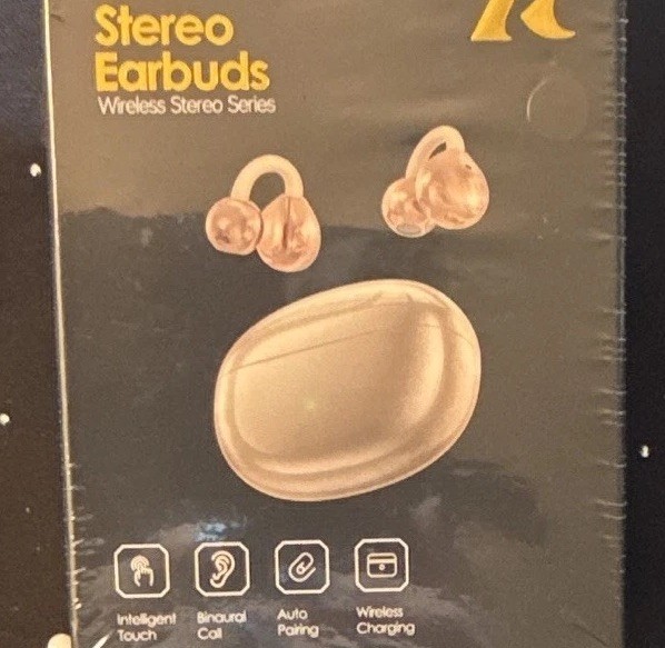 Black Wireless Stereo Bluetooth Earbuds with Black Or Purple Case Built-In Mic