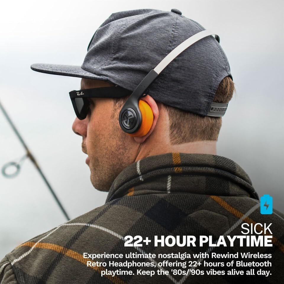 Rewind 2 Wireless Retro Headphones, 20+ Hours Playtime, App Support, Bluetooth M
