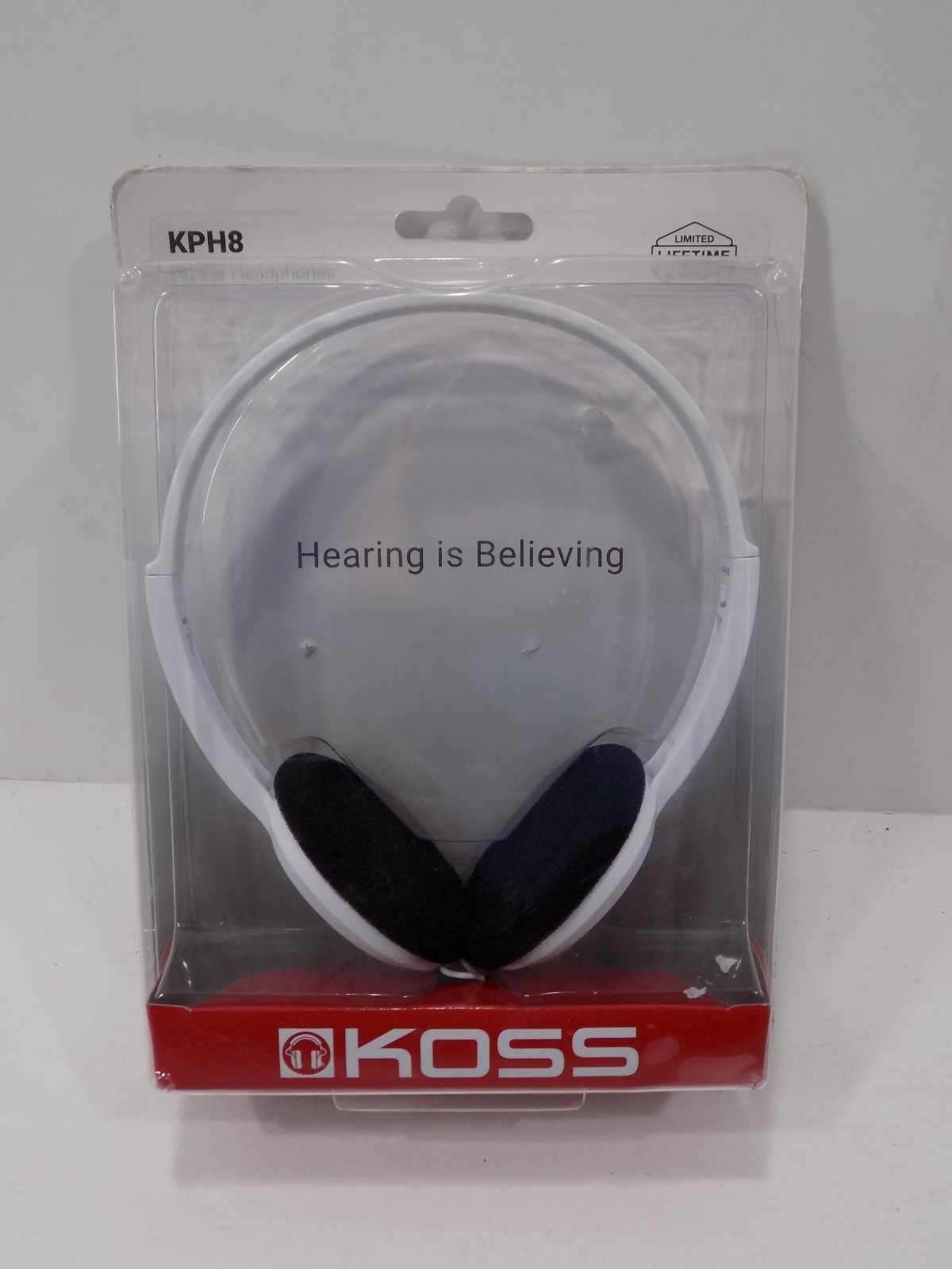 NEW OLD STOCK WIRED Koss KPH8 On-Ear Headphones, White
