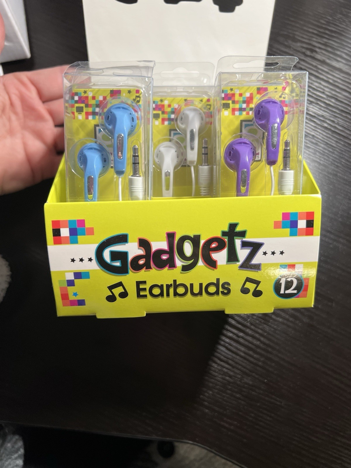 Gadgetz Ear Buds Assorted Colors Box Of 11 New Sealed Blue Purple White Bundle