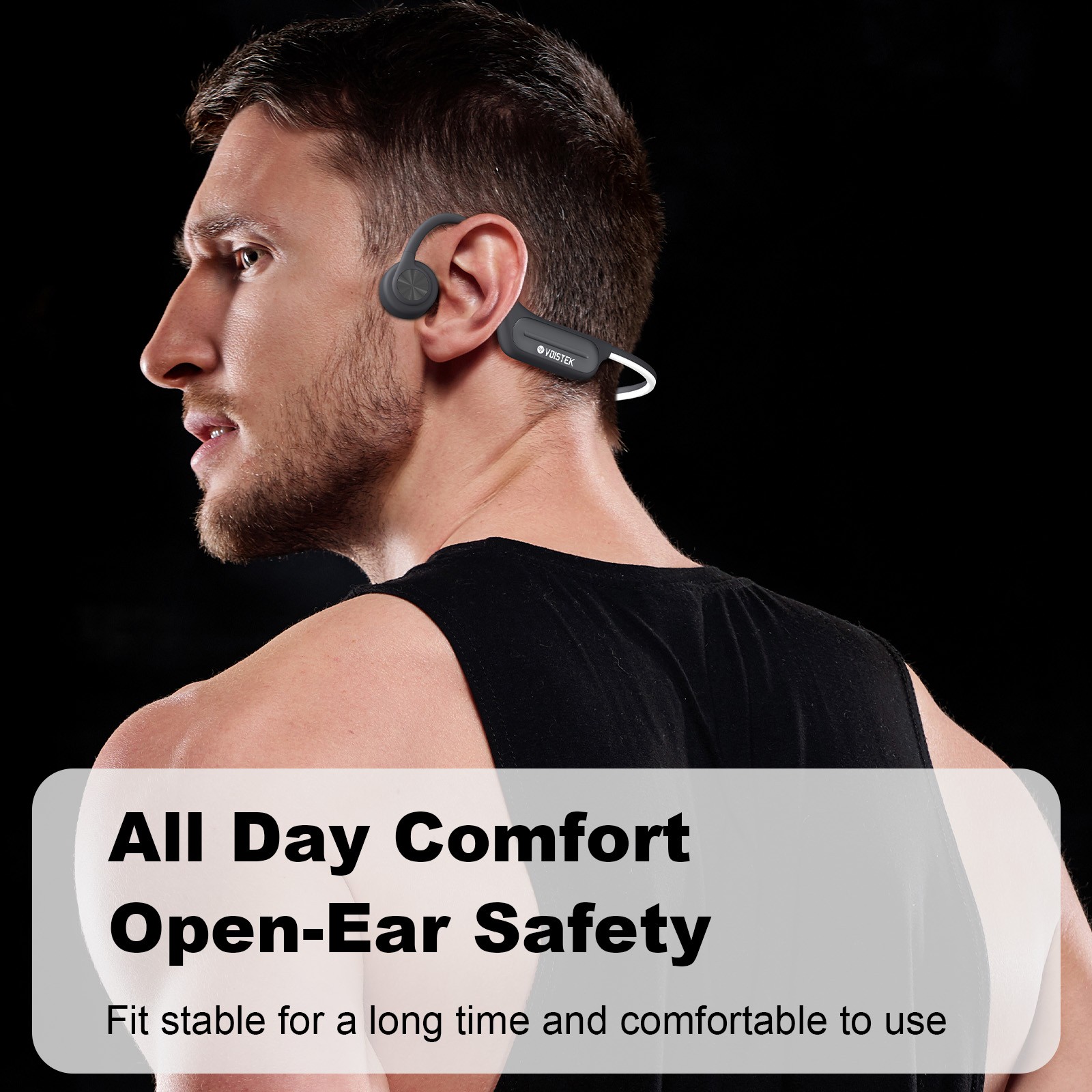 Voistek Bone Conduction Headphone Bluetooth Waterproof Earbuds 32GB MP3 Player