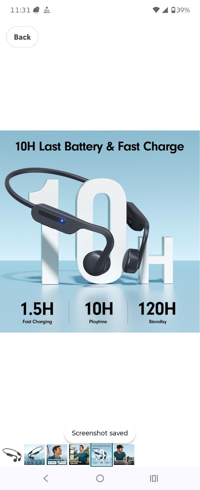 Bone Conduction Headphones Bluetooth 5.4 Open Ear Headphones with Mic, Wireless