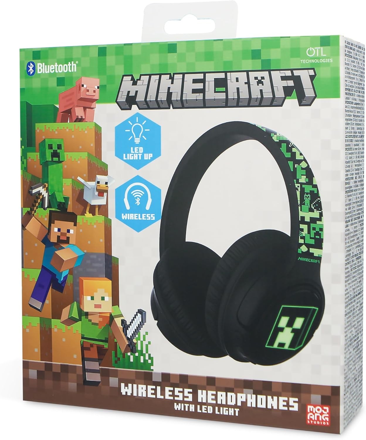 OTL Technologies MC1241 Minecraft Wireless Headphones with LED Light Up Feature