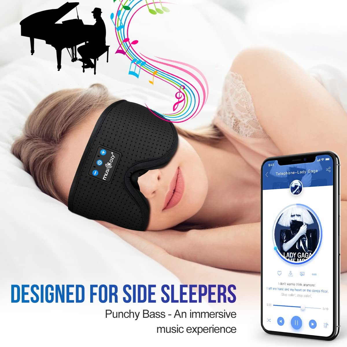 Bluetooth Sleep Headphones Eye Mask Wireless Music Mask