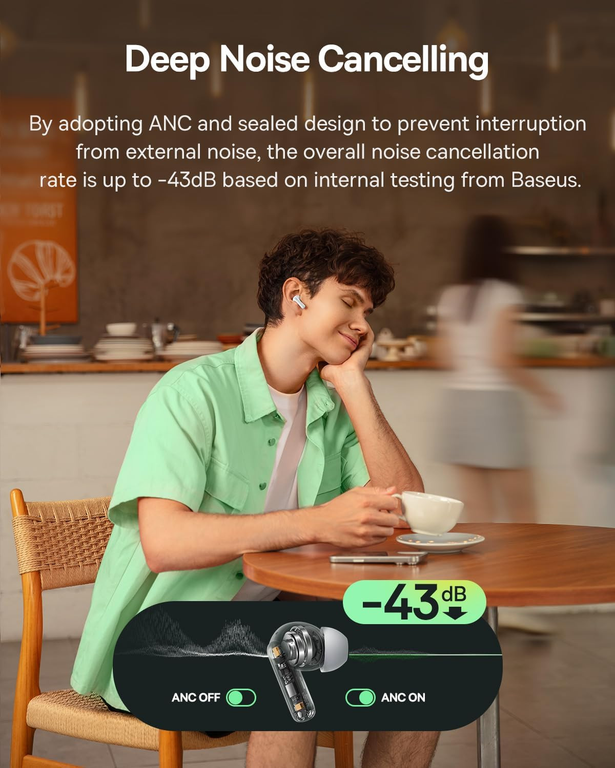 Bass BP1 NC Hybrid Active Noise Cancelling Wireless Earbuds, 12Mm Super-Bass Dri
