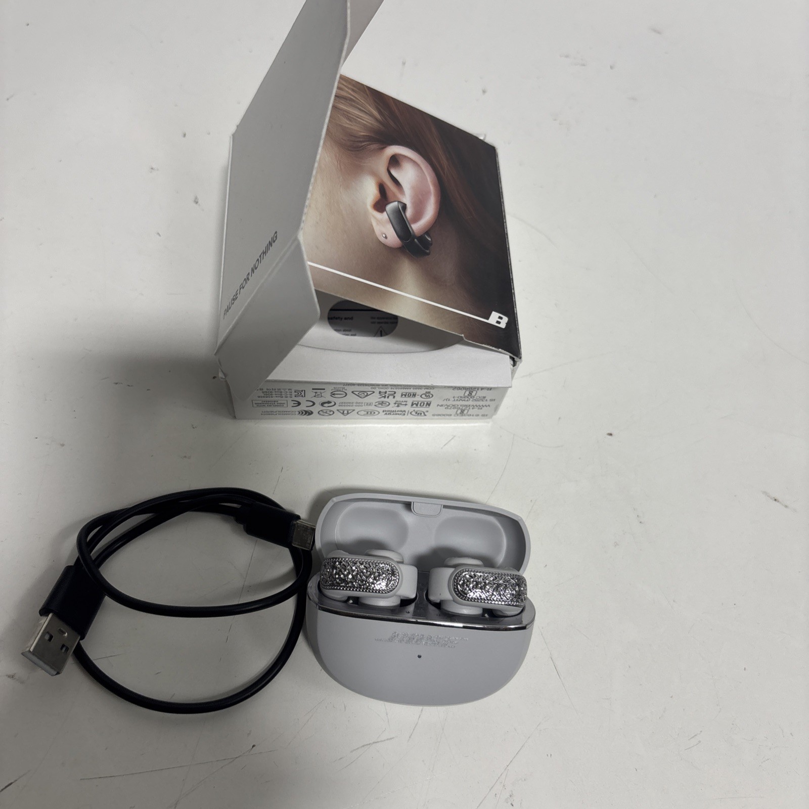 Bose x Kendra Scott Ultra Open Earbuds Rhodium Filigree 438926