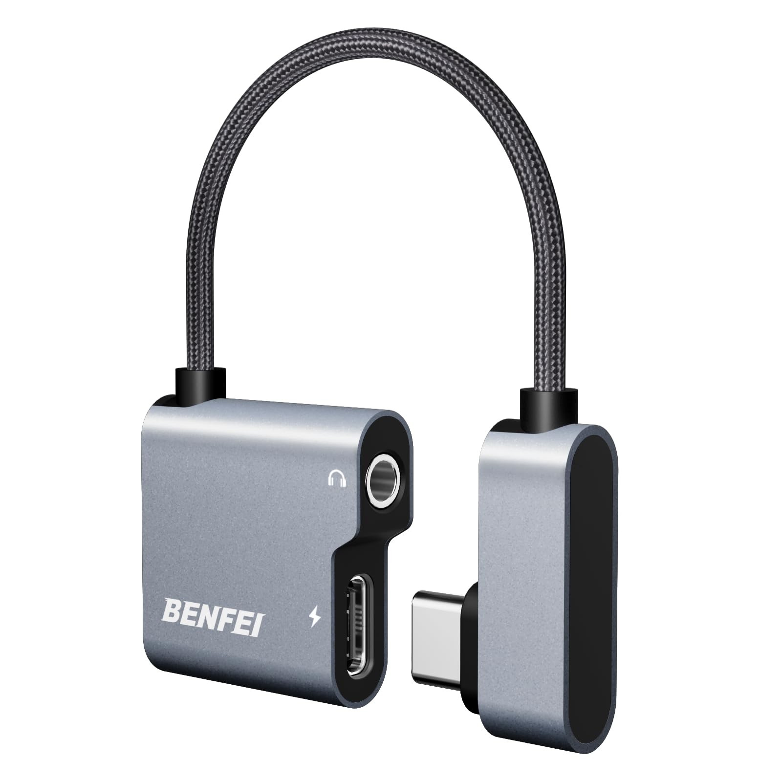 BENFEI USB C to Audio Jack Adapter with 60W Fast Charging, USB-C to 3.5mm Female