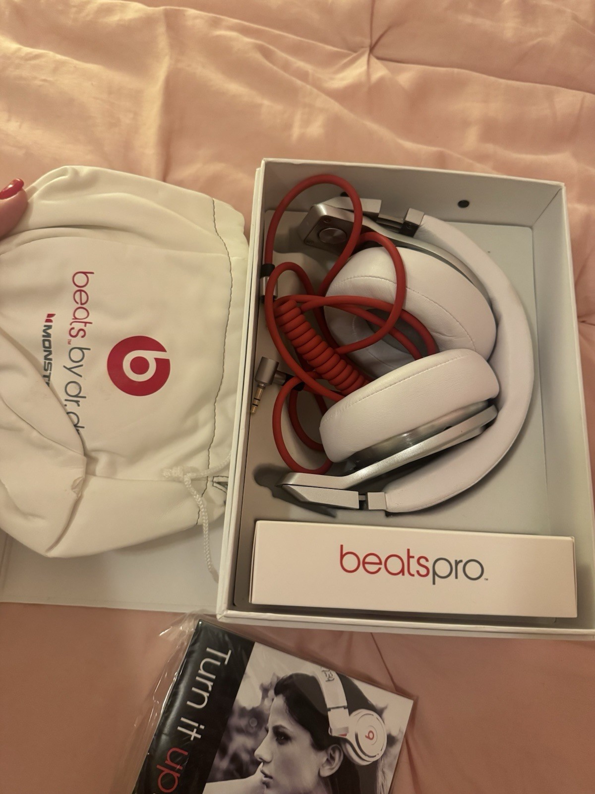 Beats by Dr. Dre Beats Pro Wired Over-Ear Headphones White/Red w/ Box