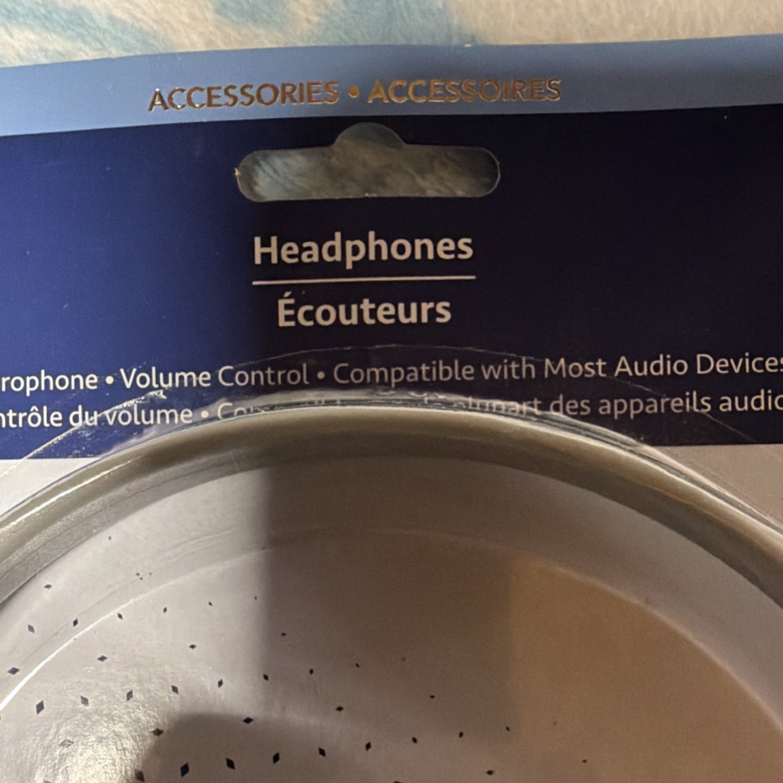 E-Circuit Stereo Headphones Gray Microphone Volume Control 3.5mm Jack 1.22m Cord