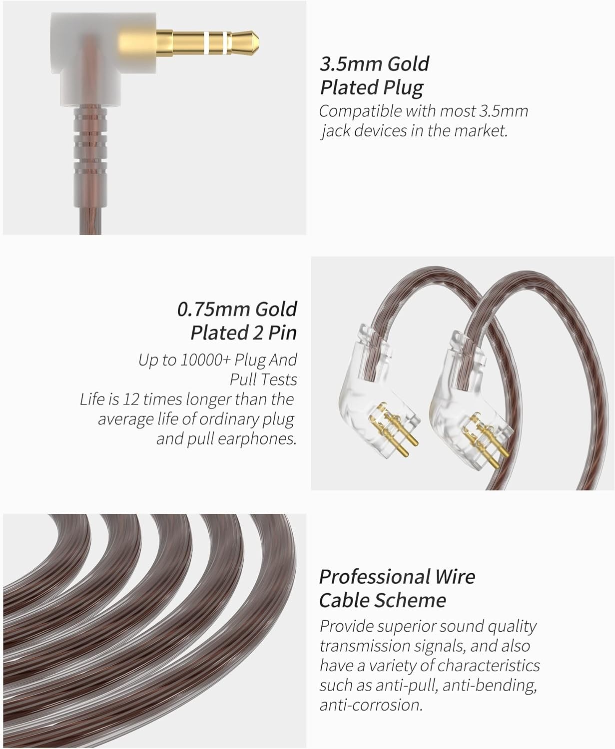 CCA C10 Wired HiFi Earbuds – Exceptional 4BA 1DD Sound, Perfect for Music Lovers