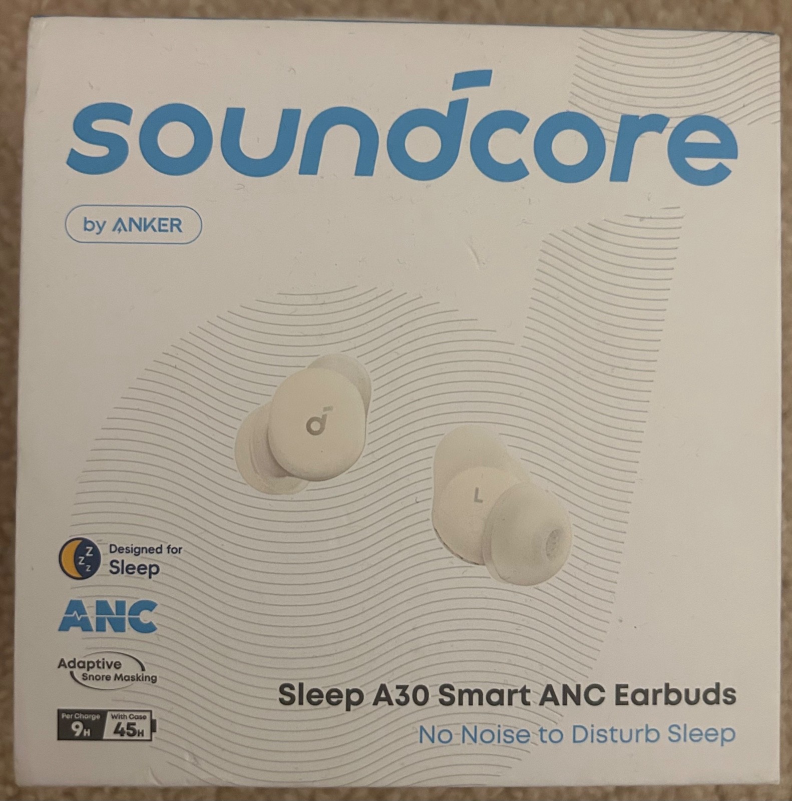Soundcore Sleep A30 Smart ANC Earbuds By Anker -Open box