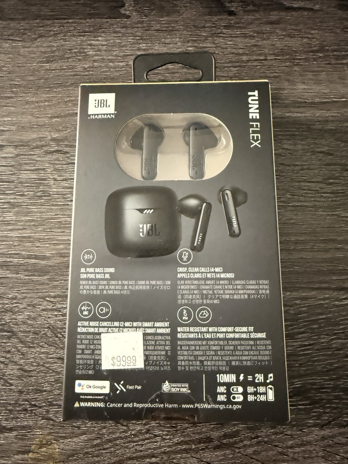 JBL Tune Flex True Wireless Noise Cancelling Earbuds – Black