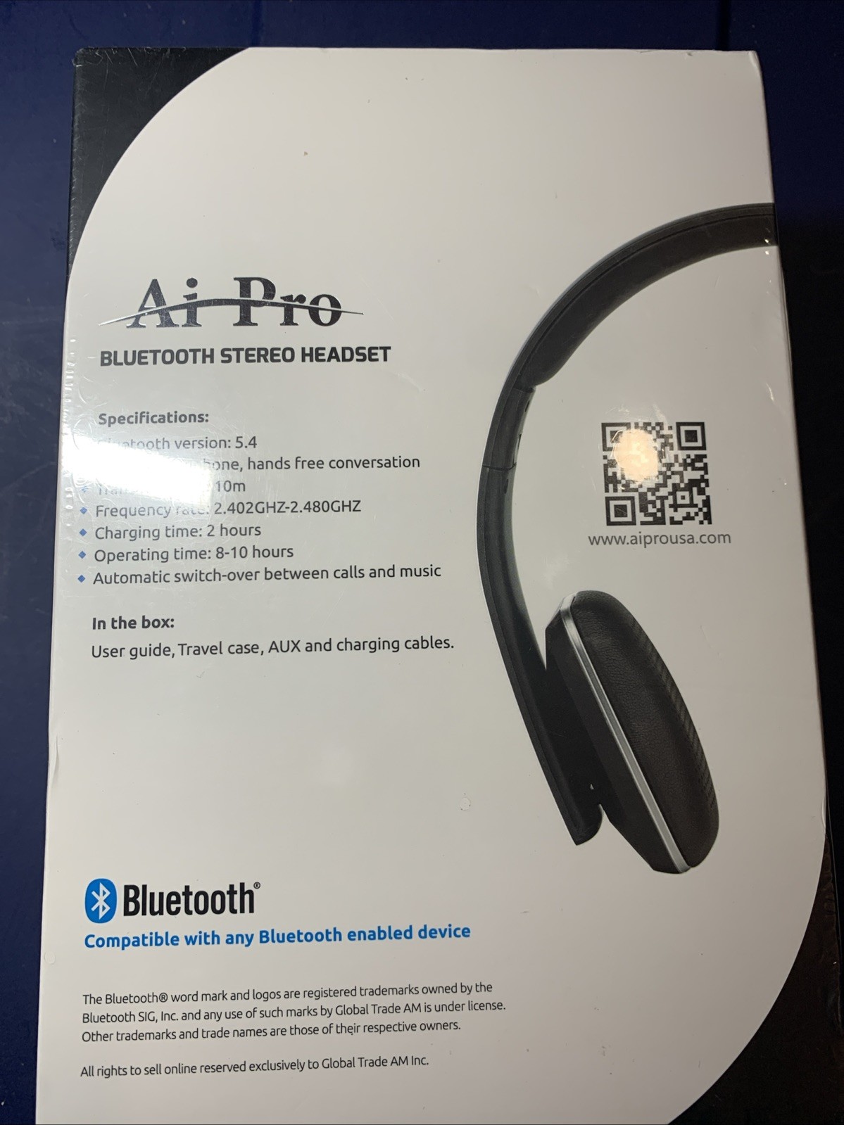 AI Pro AIPro-100 Plus Bluetooth Headphones OPEN BOX