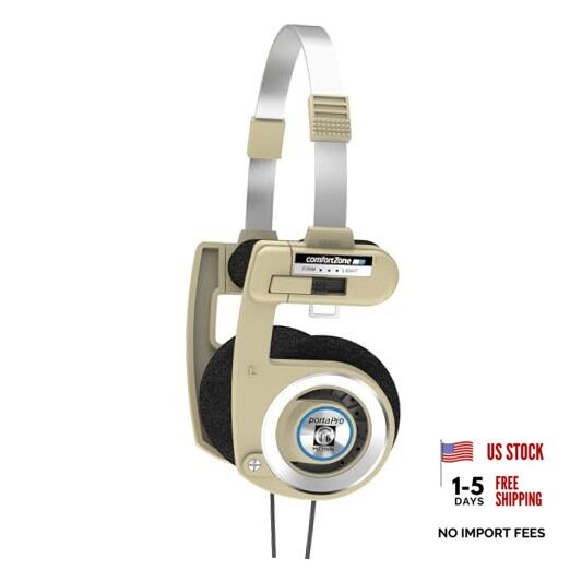 Porta Pro Limited Edition On-Ear Headphones, in-Line Microphone, Rhythm Beige
