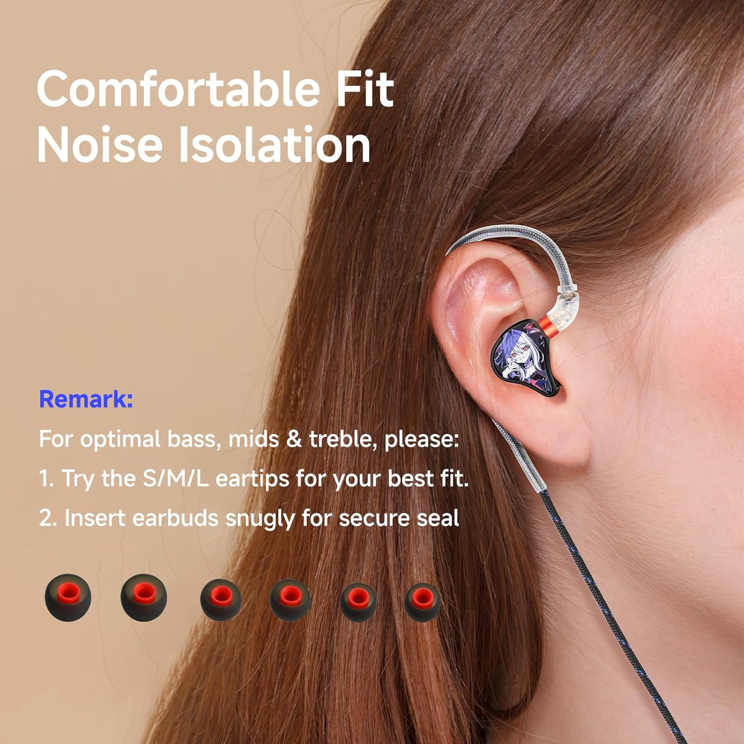 Vivian in Ear Monitor Headphones IEM Hifi Wired Earbuds,With Composite Resin Dia