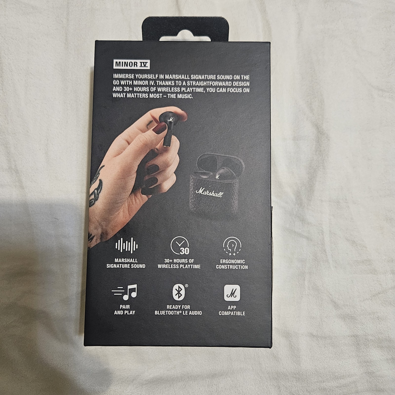 Marshall Minor IV True Wireless Bluetooth In-Ear Earbuds, Black (Double)