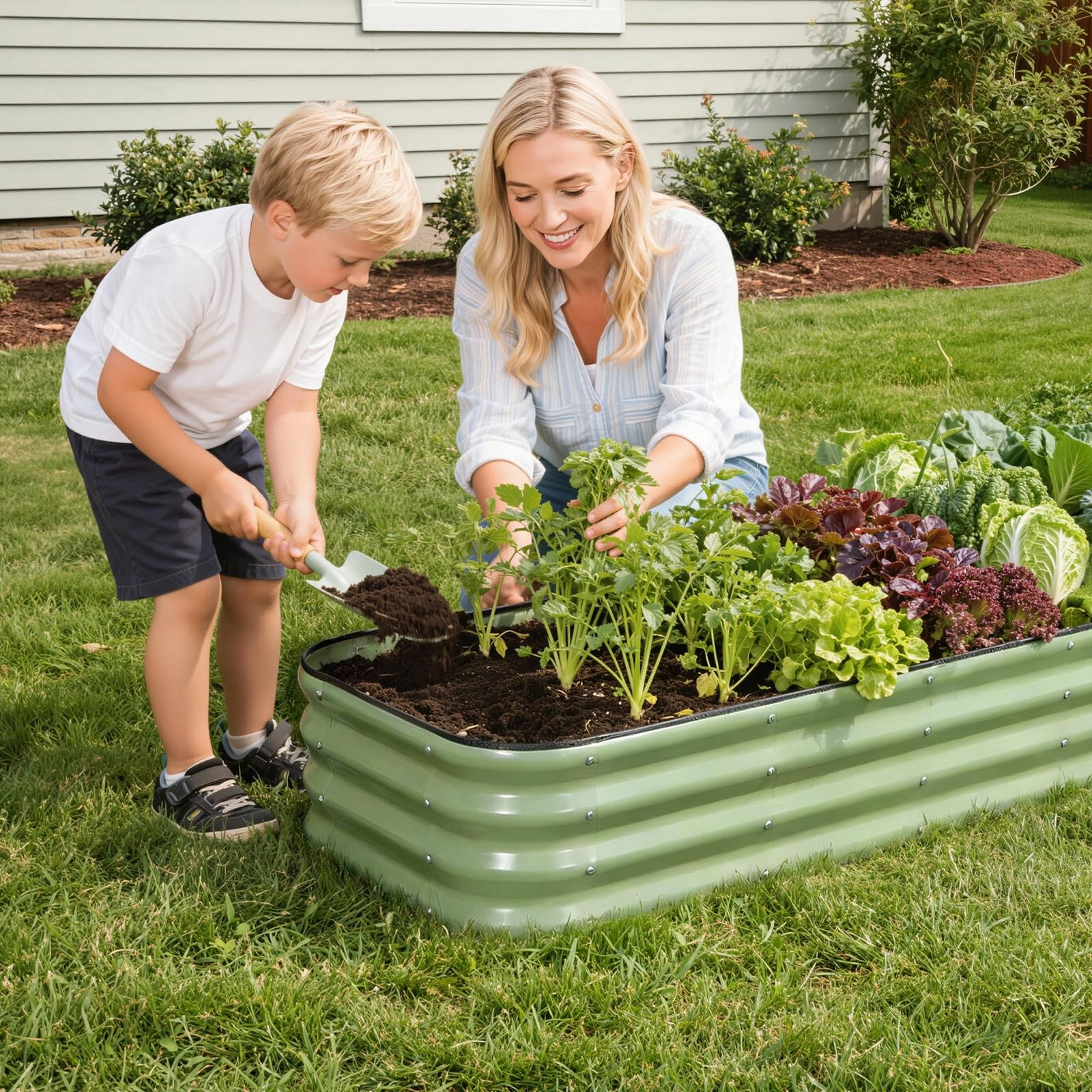 Galvanized Raised Garden Bed Kit – 8x2x1, 2 Pack with Gloves & Tape Included
